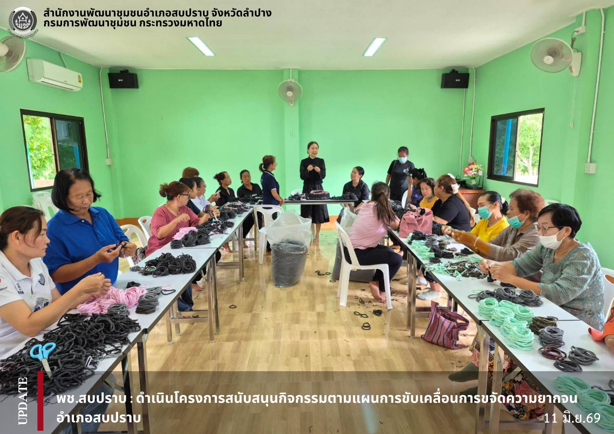 พช.สบปราบ : ดำเนินโครงการสนับสนุนกิจกรรมตามแผนการขับเคลื่อนการขจัดความยากจนอำเภอสบปราบ