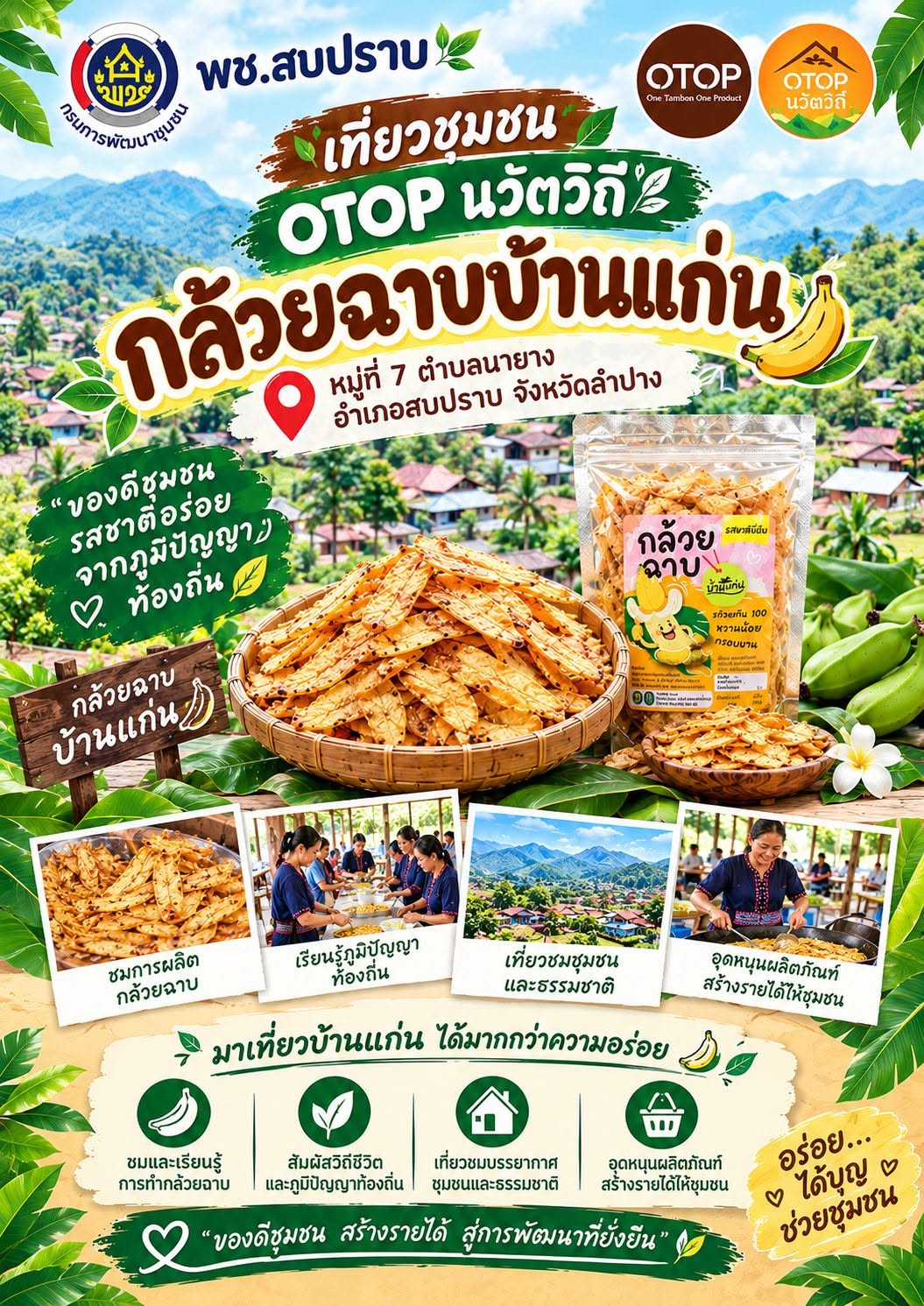 พช.สบปราบ : ประชาสัมพันธ์ชุมชนท่องเที่ยว OTOP นวัตวิถี