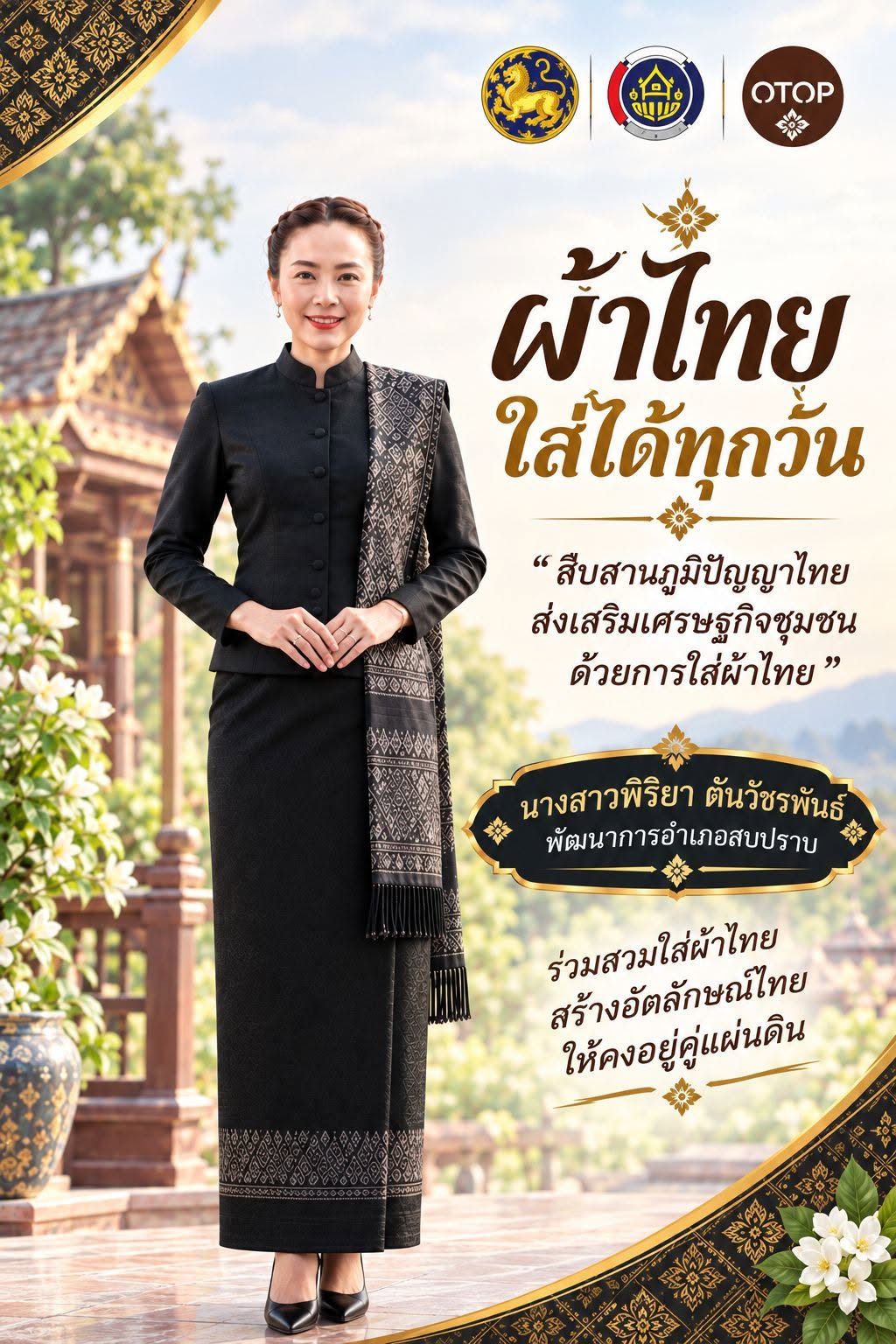 พช.สบปราบ : ประชาสัมพันธ์เชิญชวนร่วมแต่งชุดไทย สืบสานเอกลักษณ์ความเป็นไทย